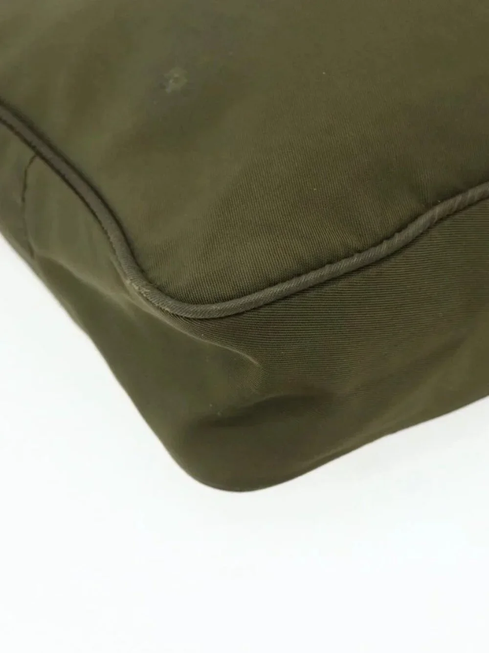 PRADA Sports Shoulder Bag Nylon Khaki Silver Auth ti3845
